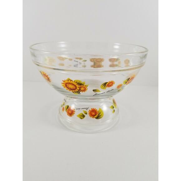 Sunflower Bowl Set Cereal Fruit Prep Dip Glass 2 Piece Bundle Durable Imperial - Picture 2 of 9